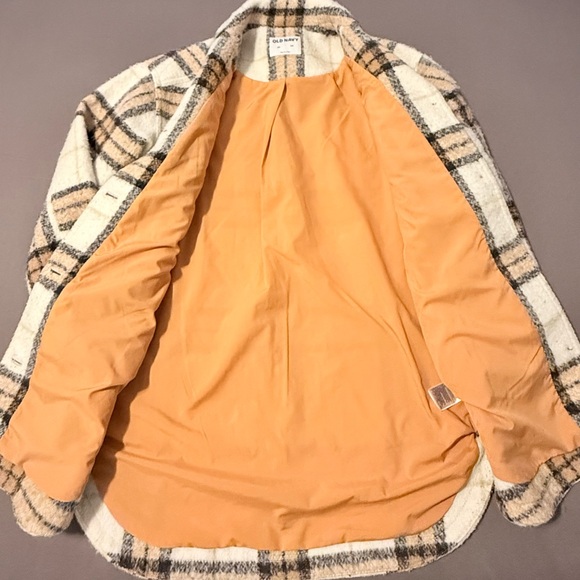 Old Navy Wool Shacket - Cream Plaid - Picture 12 of 16
